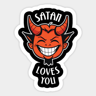 Merry satan loves you Sticker